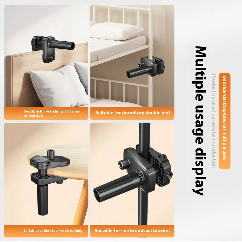 Metal cantilever bracket bedside table with mobile phone holder, J2N2 standard model with four clips