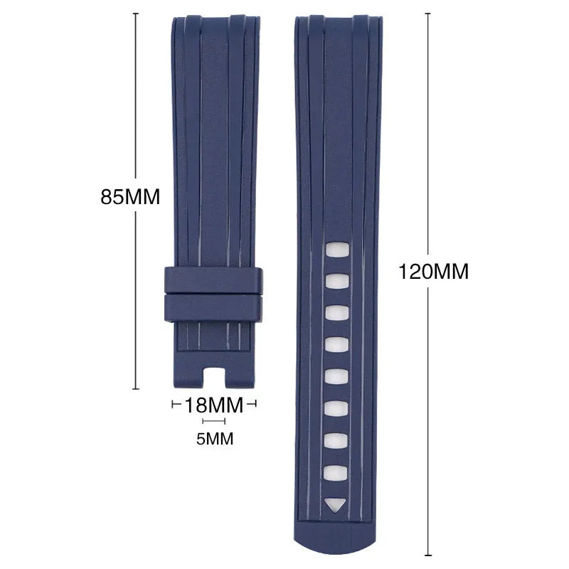 Original style 20mm watch strap in multiple colours with silver buckle.