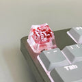 Resin transparent starry sky keycap with glitter particles on mechanical keyboard switch