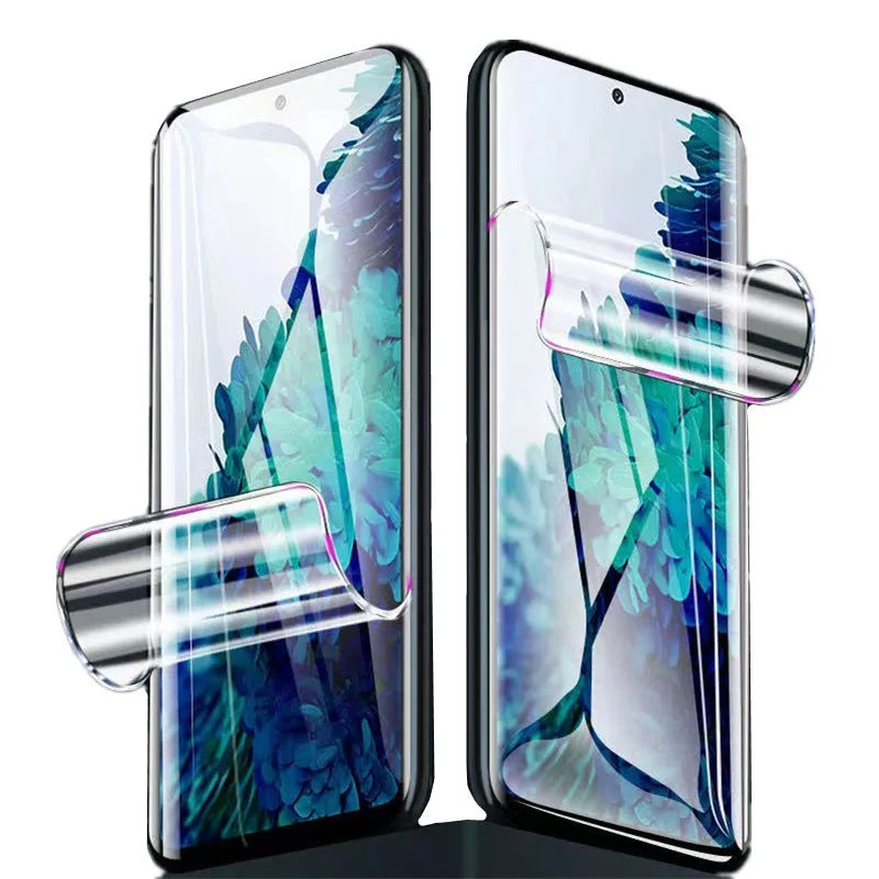 Samsung Galaxy TPU screen protector showing HD, frosted and blue light variants