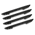 Black carbon fibre texture car door collision protection strips showing universal fit design