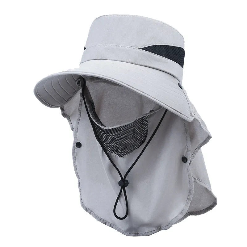 Men's adjustable drawstring fisherman hat with wide brim in army green colour