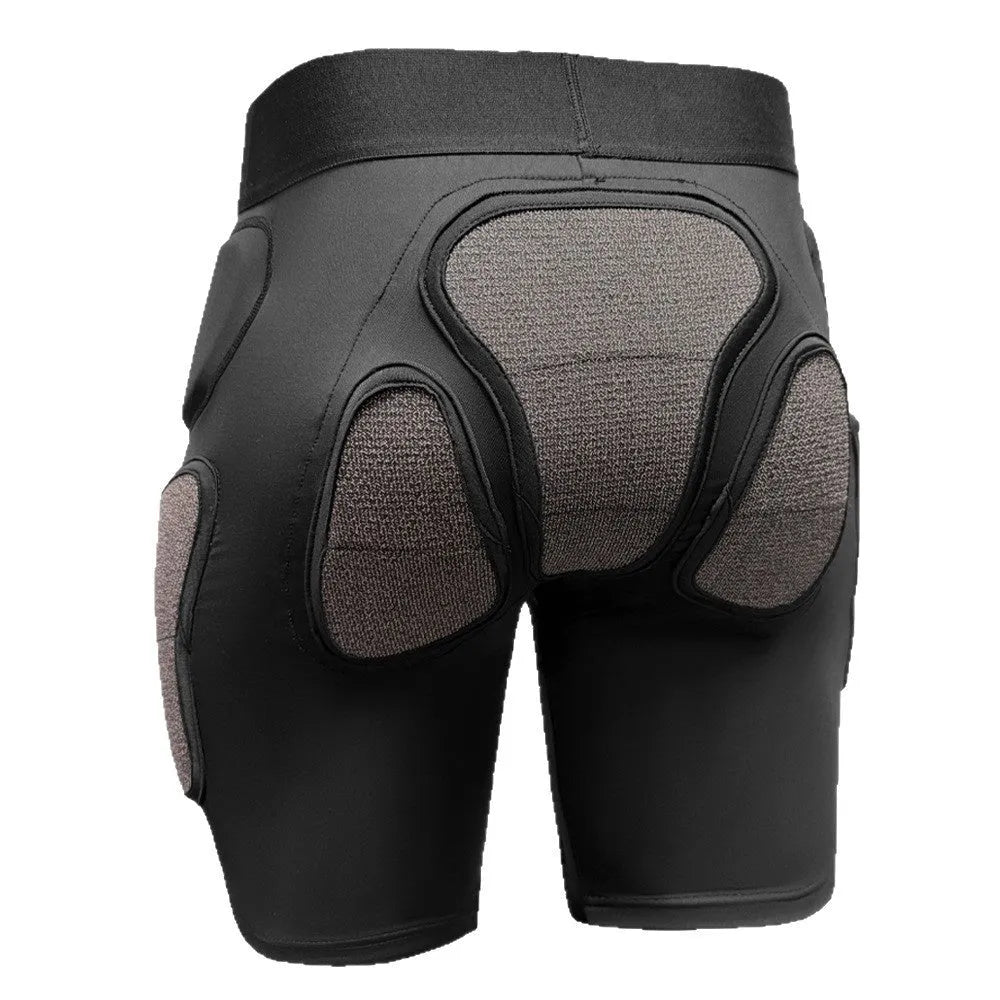 X-ray diffraction ski protective gear set showing one pair of hip pads and one pair of knee pads.