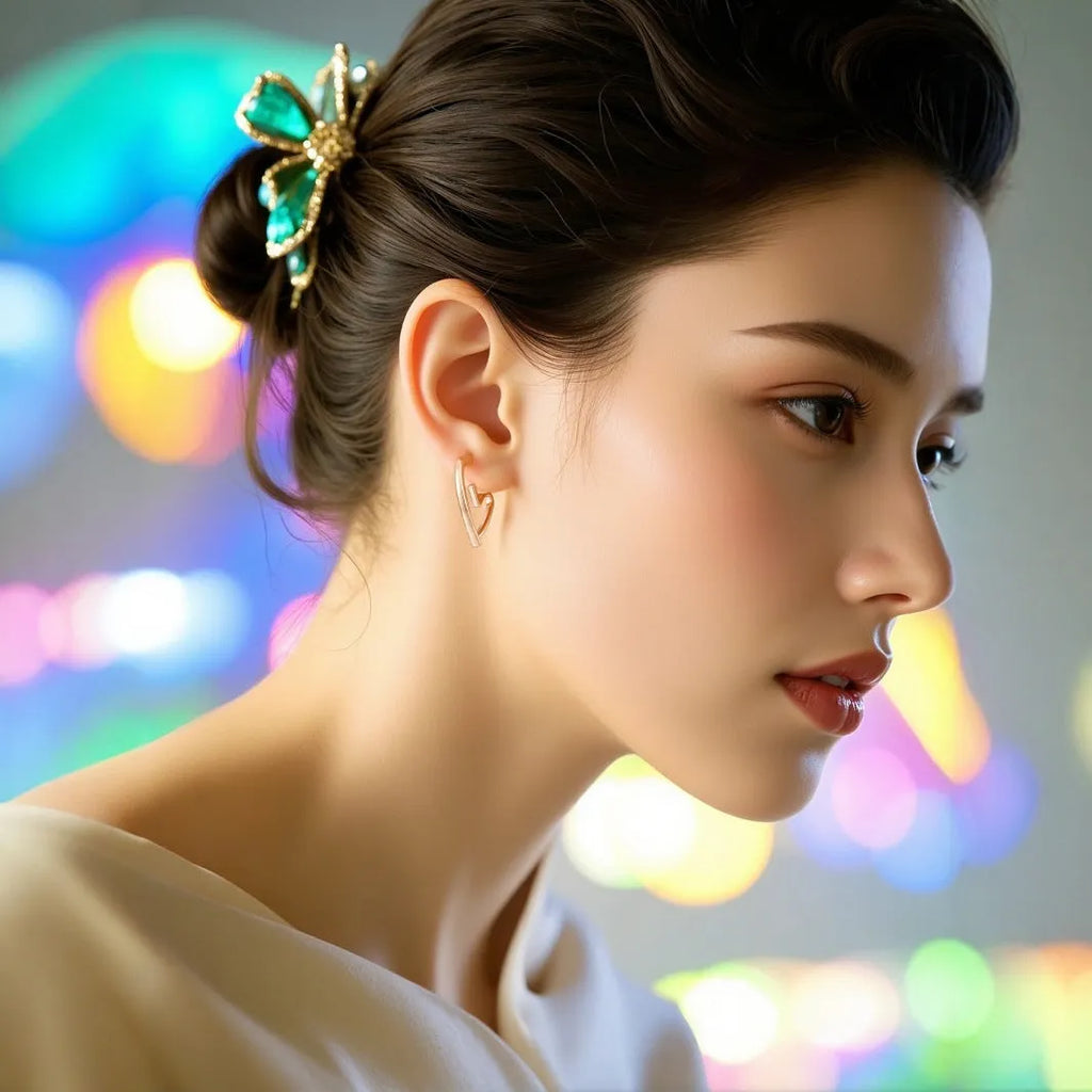 Golden love earrings for women simple cold style drop earrings minimalist alloy jewellery