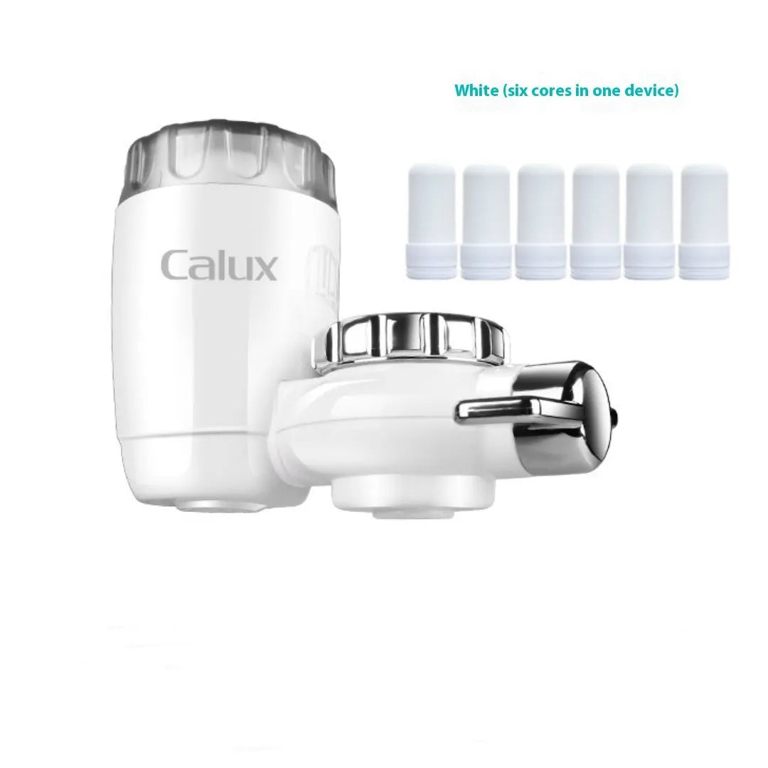 White ABS kitchen faucet front filter for indirect drinking water with simple filtration