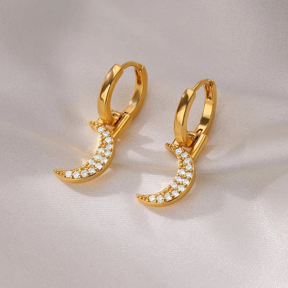 Women's geometric butterfly earrings with heart and star motifs in various colours