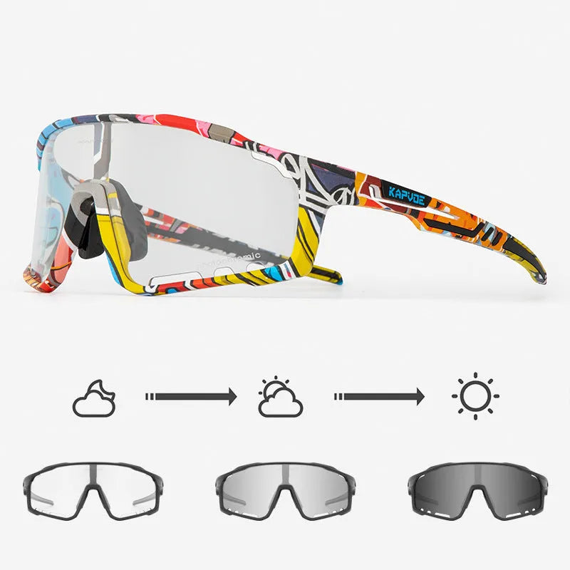 Photochromic cycling sports goggles with TR90 frame and semi-rimless design for outdoor sports