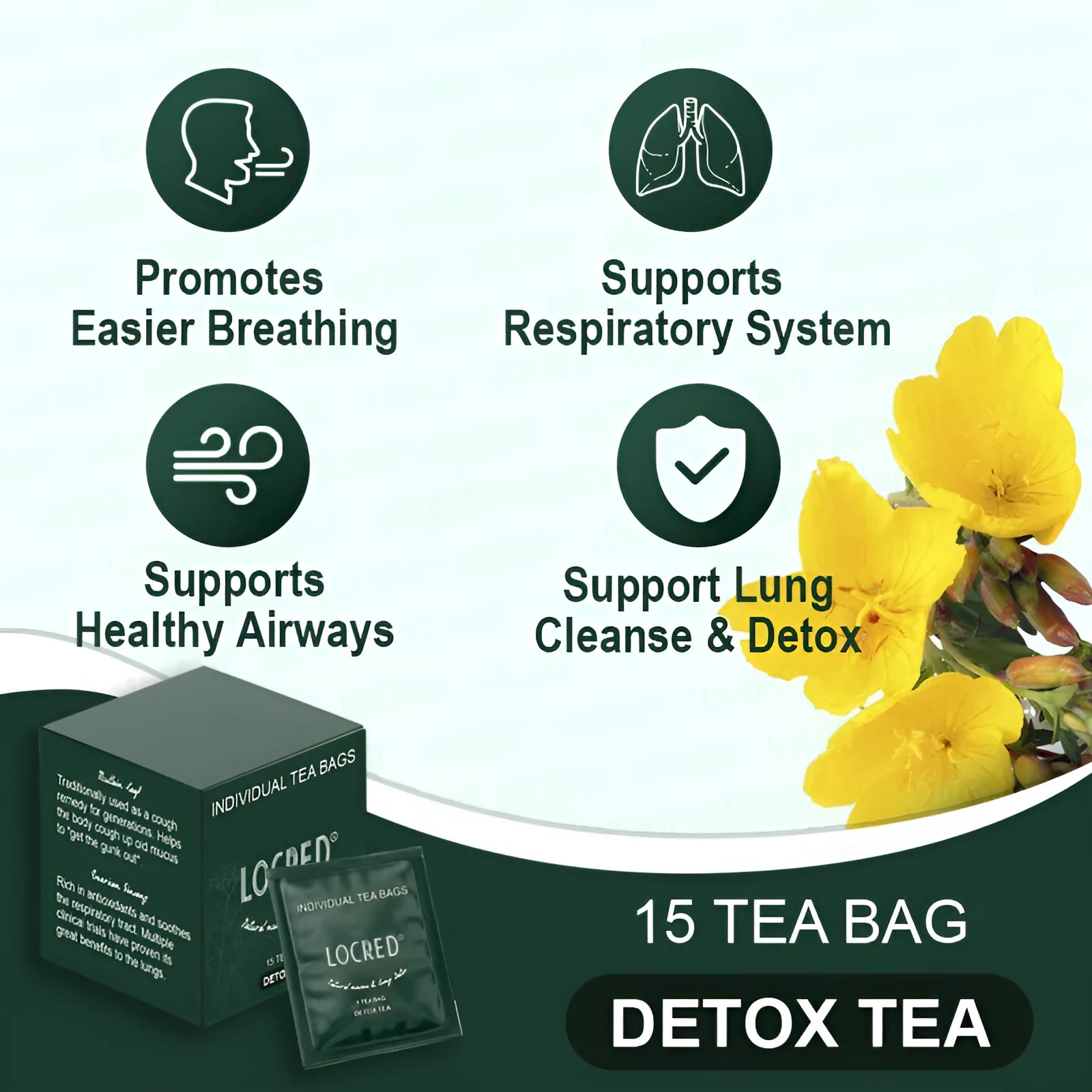 Box of 15 sugar-free hairy flower tea bags for household herbal beverage preparation