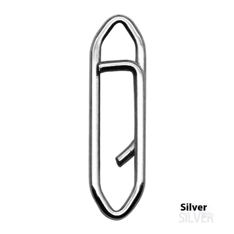 Stainless steel lure return pin quick connector bracelet in silver or black, small medium large sizes