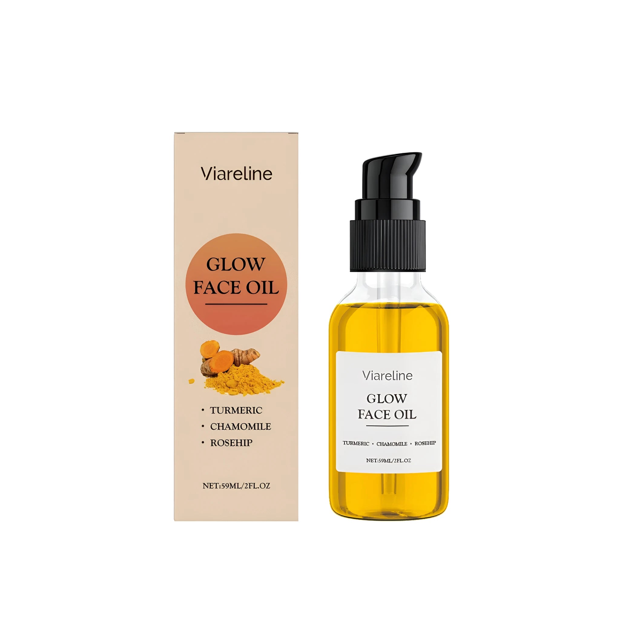 59ml bottle of turmeric facial anti-wrinkle oil with botanical extracts