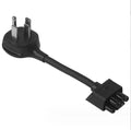 American plug to car charger adapter cable with white sheath on a grey background.