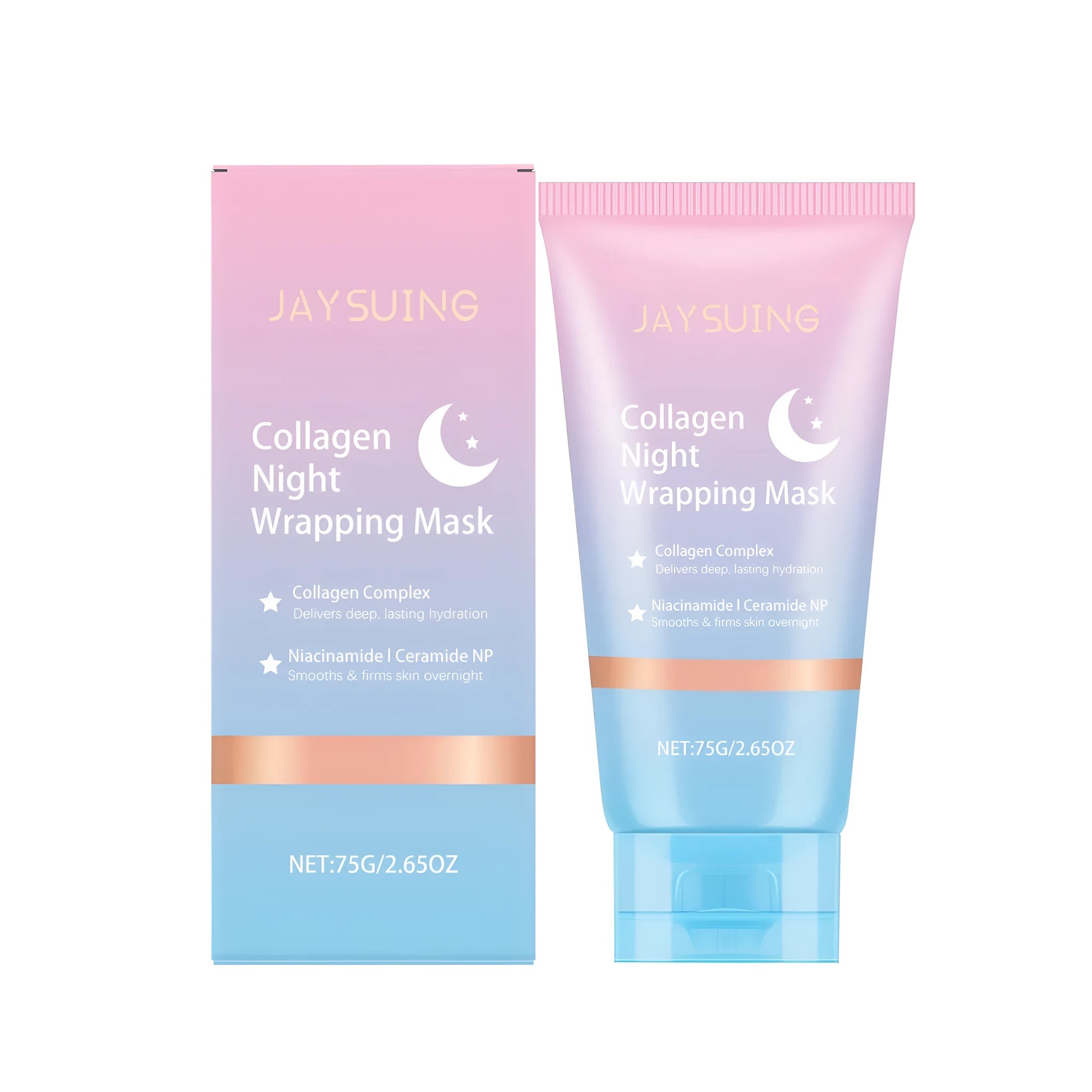 Collagen night wrapping mask with brush in 75g single pack