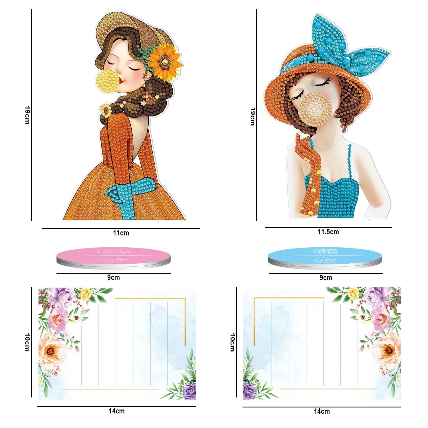 American-style frameless decorative note clip with diamond painting on a desktop.