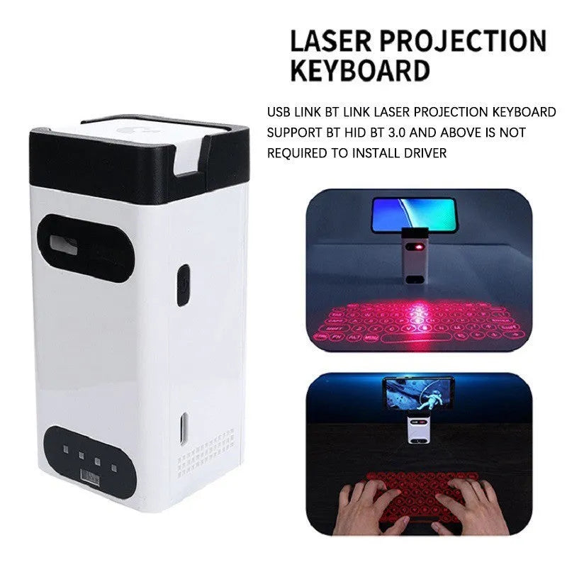Wireless projection virtual keyboard and mouse with 78 keys and seven-color backlight on desk
