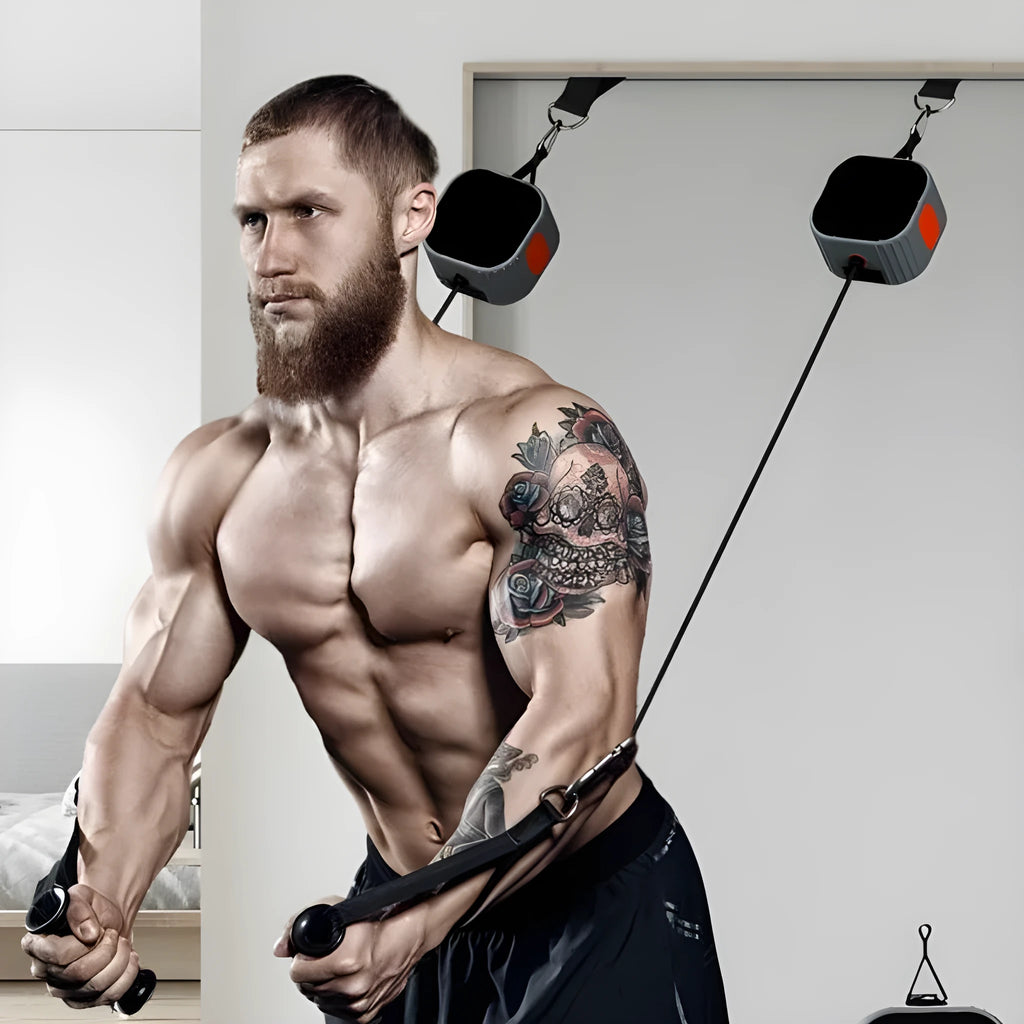 Intelligent adjustable fitness tensioner with iron and ABS construction showing resistance settings