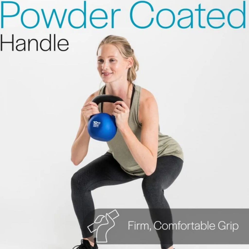 Blue cast iron immersion teapot dumbbell weighing 10kg for home workouts