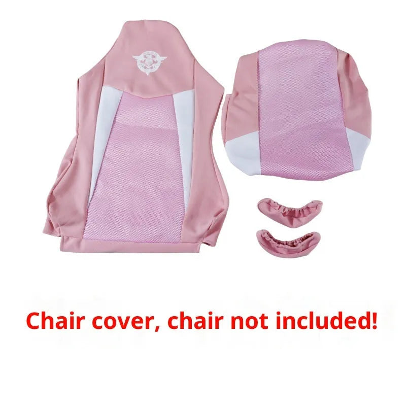Oval polyester dustproof swivel chair cover set in black and red with armrest covers 80x88cm