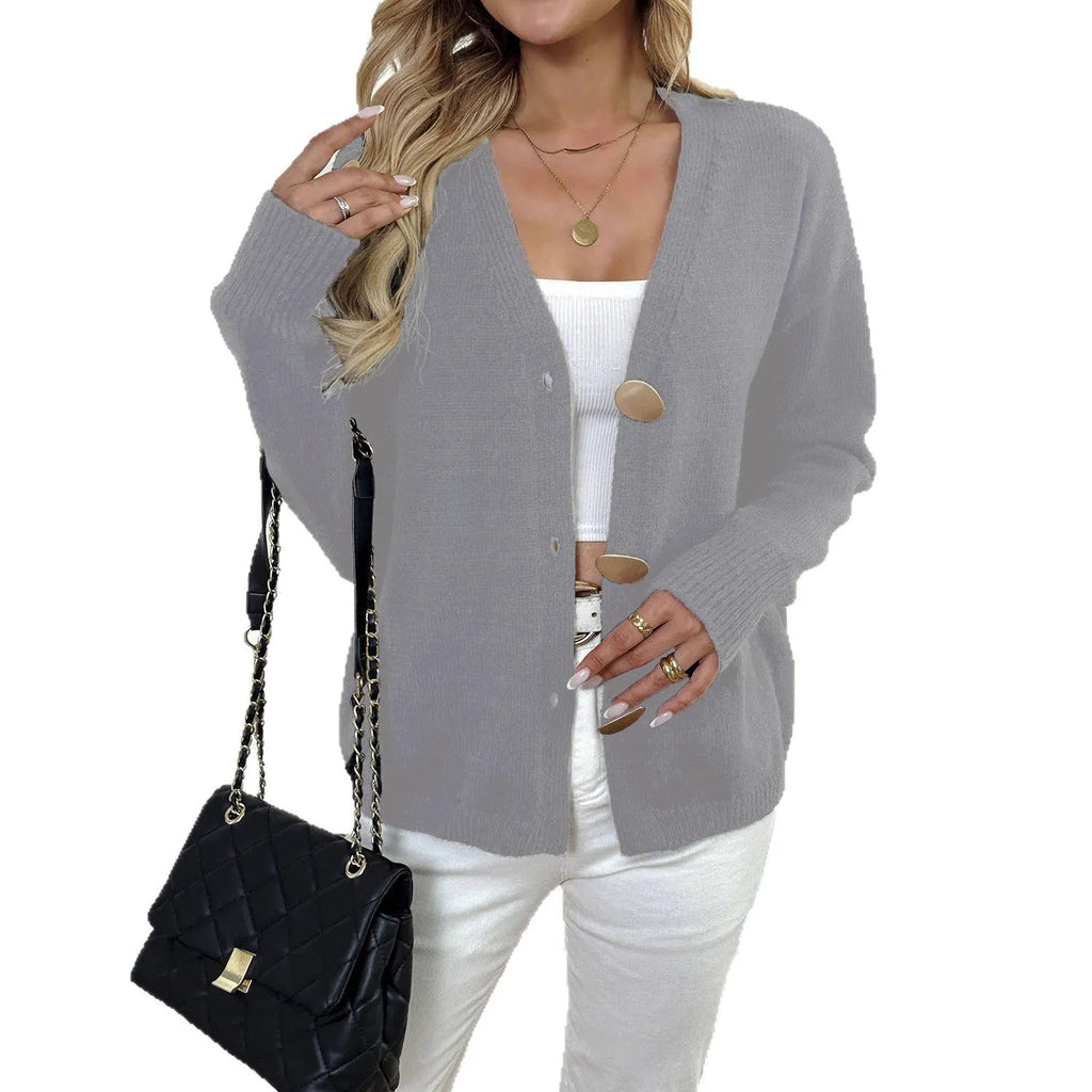 Deer plush women's sweater coat in street hipster style with princess sleeves