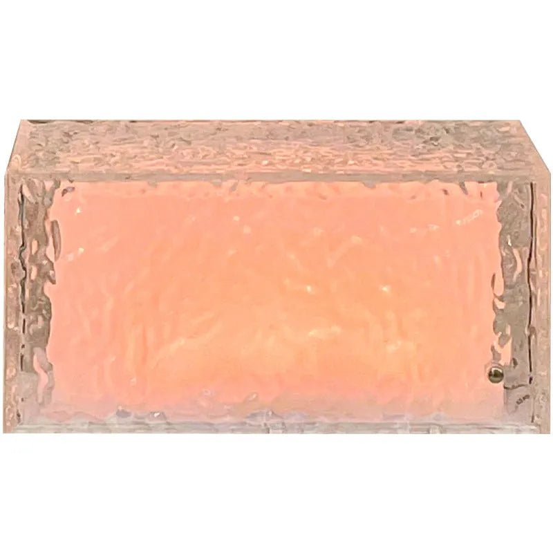 Geometric ice cube shaped acrylic night lamp with variable colour LED lighting