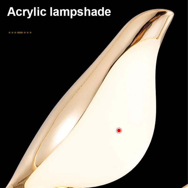 Modern minimalist chandelier with a single magpie bird design, 150cm long, made of zinc alloy and acrylic.