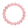 Natural white water strawberry quartz crystal ball bracelet with geometric beads.