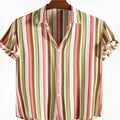 Men's short sleeved shirt with a digital printed pattern, shown in colour 1.
