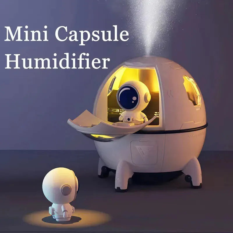 Light purple portable USB desktop humidifier with LED light and 220ml water tank