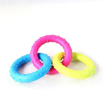 TPR rubber three-chain dog molar chew toy for aggressive chewers