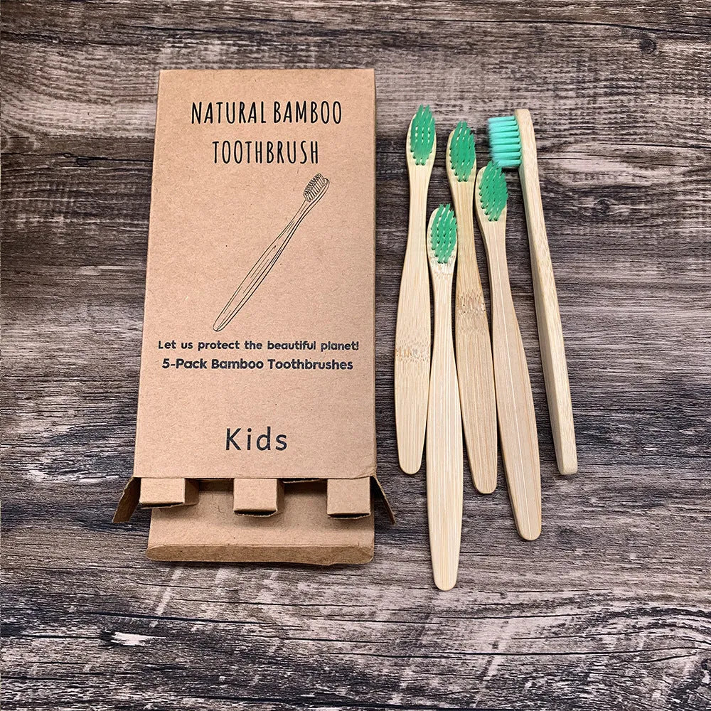 Eco friendly bamboo soft fibre toothbrush with biodegradable handle for adults