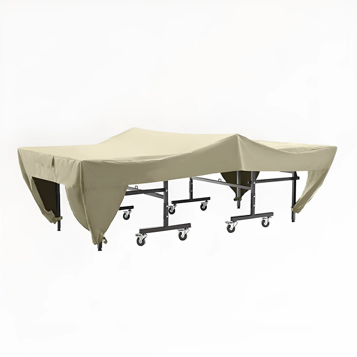 Waterproof dustproof table tennis table cover in black 210D polyester fibre for outdoor use