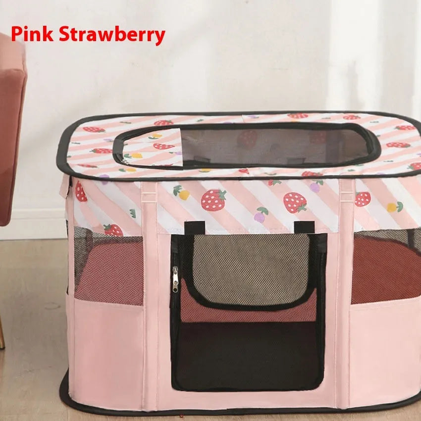 Breathable cloth cat delivery room pet tent in yellow carrot design with size M dimensions