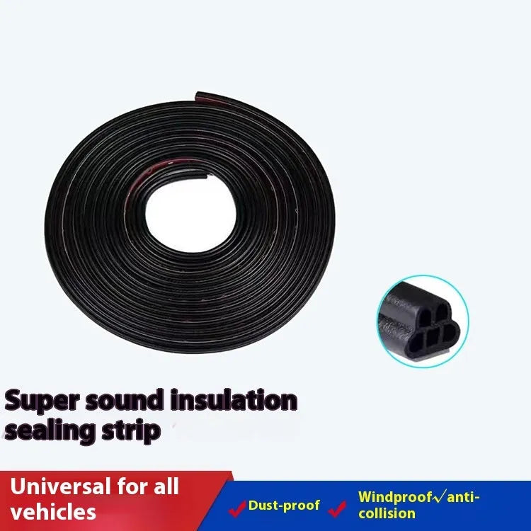 Double-layer 5-hole thick black film sound deadening L-type sealing strip 12 mm for doors and windows