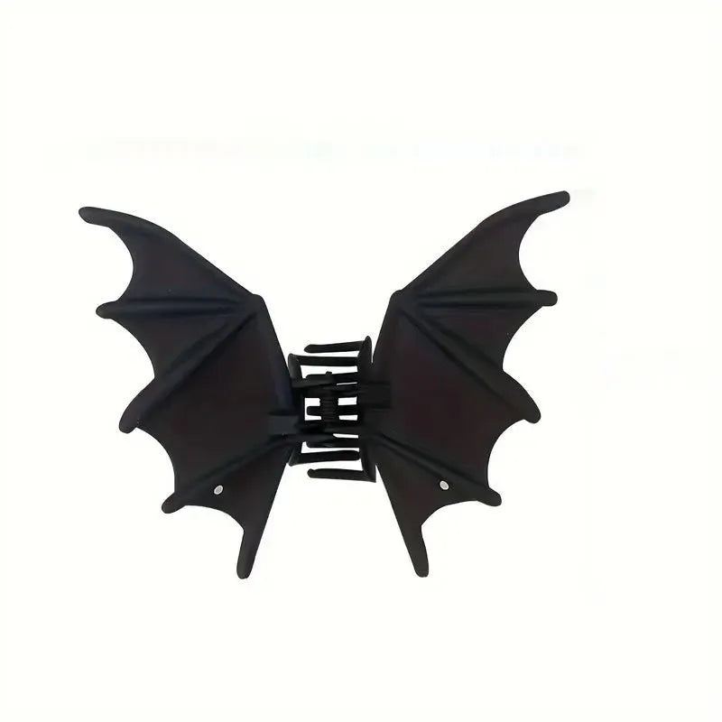 Matte black alloy bat barrette hair clip for women with spray paint finish