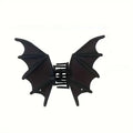 Matte black alloy bat barrette hair clip for women with spray paint finish