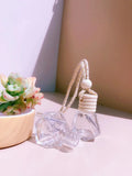 Car perfume pendant fragrance in glass bottle with cylinder, diamond, flat drum and square style options