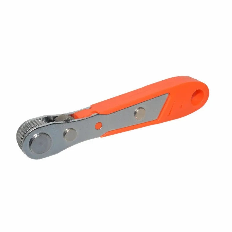Mini 36-tooth ratchet screwdriver sleeve set with L bend dual-use spanner, 1/4 inch head, chrome vanadium steel, orange or black.