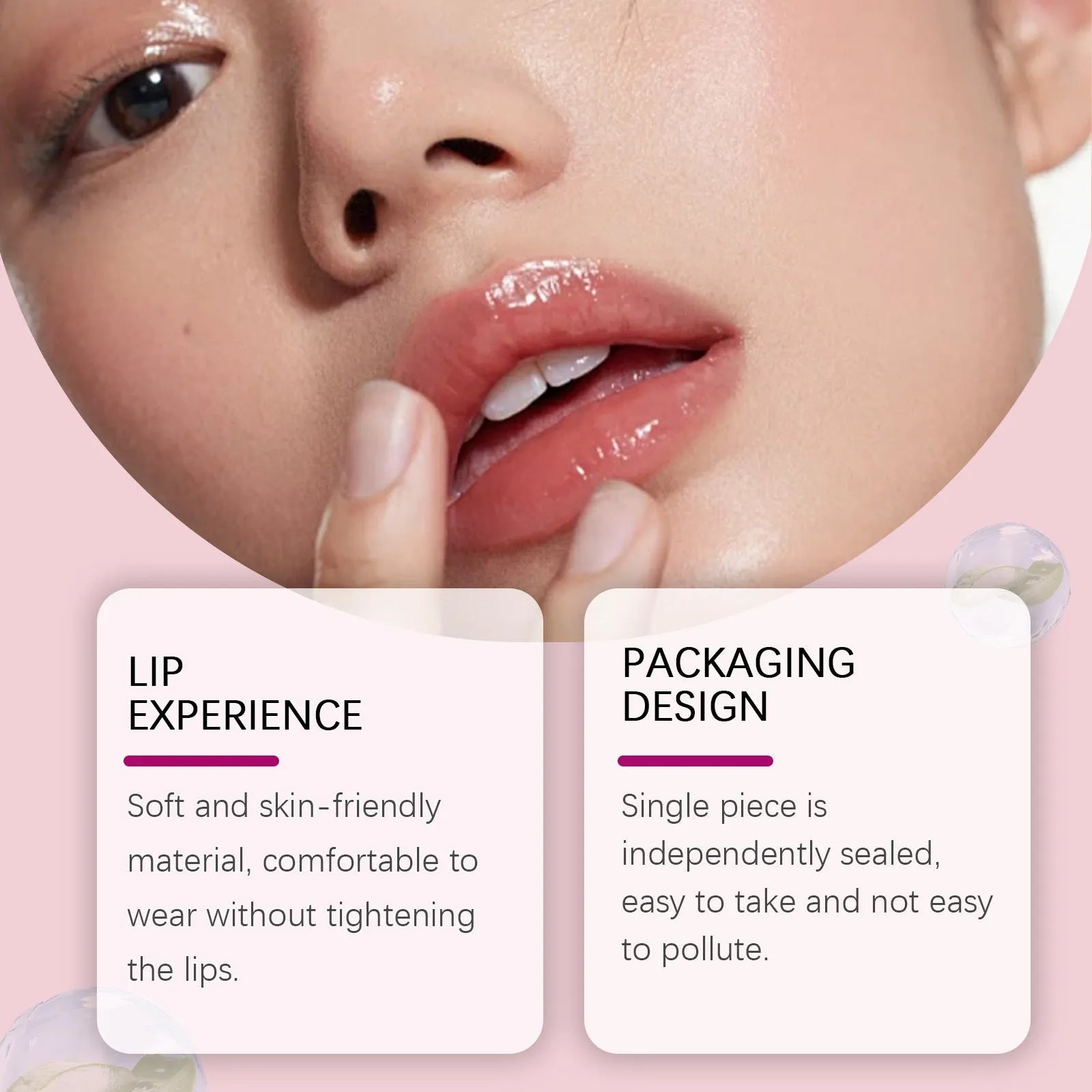 Silicone lip nursing adhesive bandages for moisturising and nourishing care, 8cm by 12cm dimensions