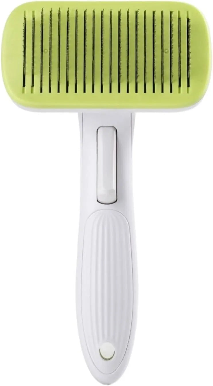 Automatic pet hair removal comb for dogs and cats measuring 10.7x19.5cm