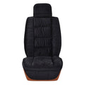 Winter short plush car seat cushion shown in multiple colour options including black, beige, grey, brown, and purple
