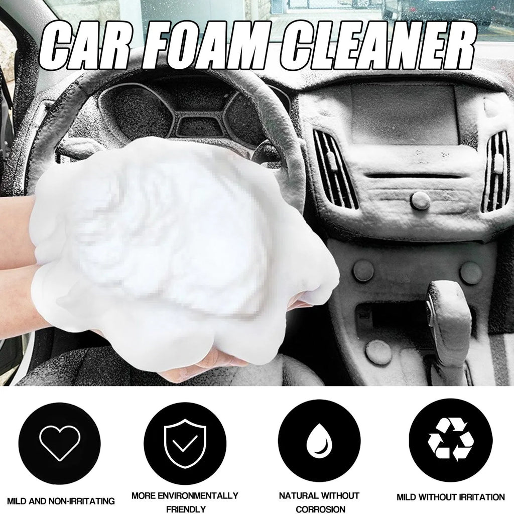60ml car interior foamed cleaner bottle with applicator sponge in 6x6x11cm packaging