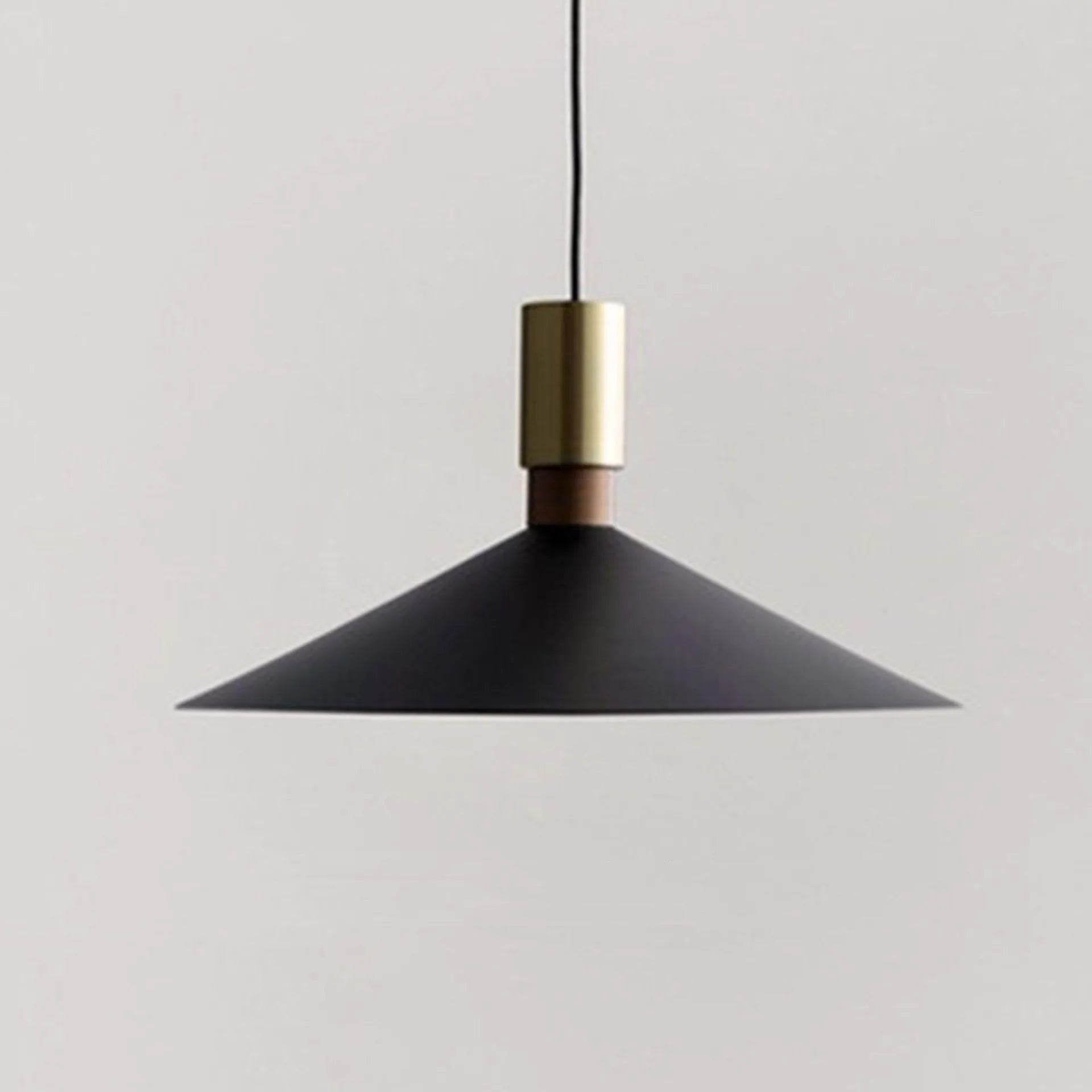 Minimalist single-headed round bar dining table lamp in iron, shown in a grey finish.