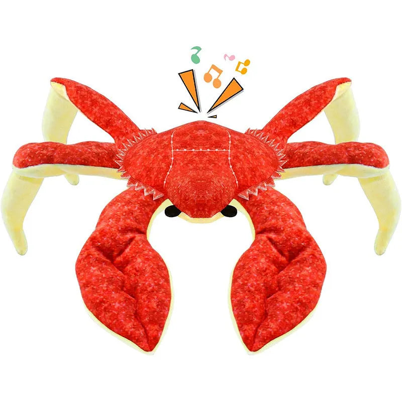Plush squeaky pet toy in King Crab colour for interactive play with dogs and cats