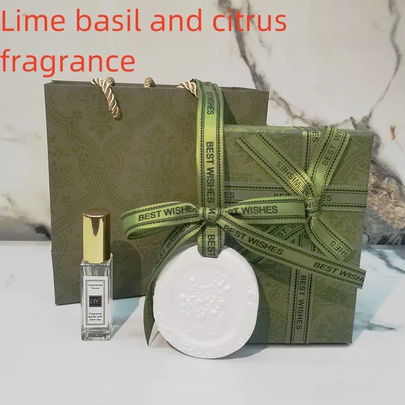 Car aromatherapy stone pendant with essential oil bottle and gift box packaging