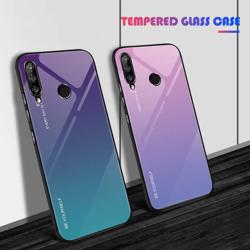 Gradient glass phone case for Huawei Enjoy 10s in starry sky colour, TPU PC construction, back cover style