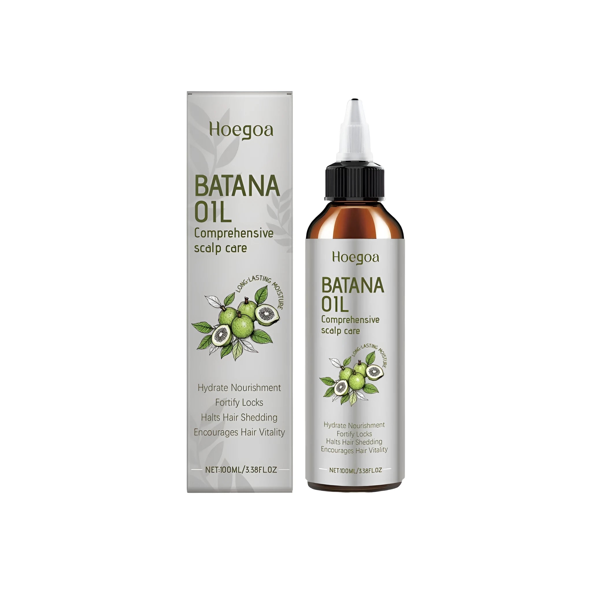100ml bottle of Platthana Hair Care Oil with ginger and rosemary on a bathroom shelf.