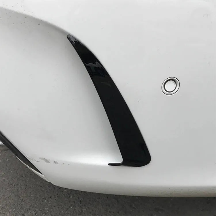 Rear wind blade carbon fiber pattern ABS bumper decoration sticker 250mm