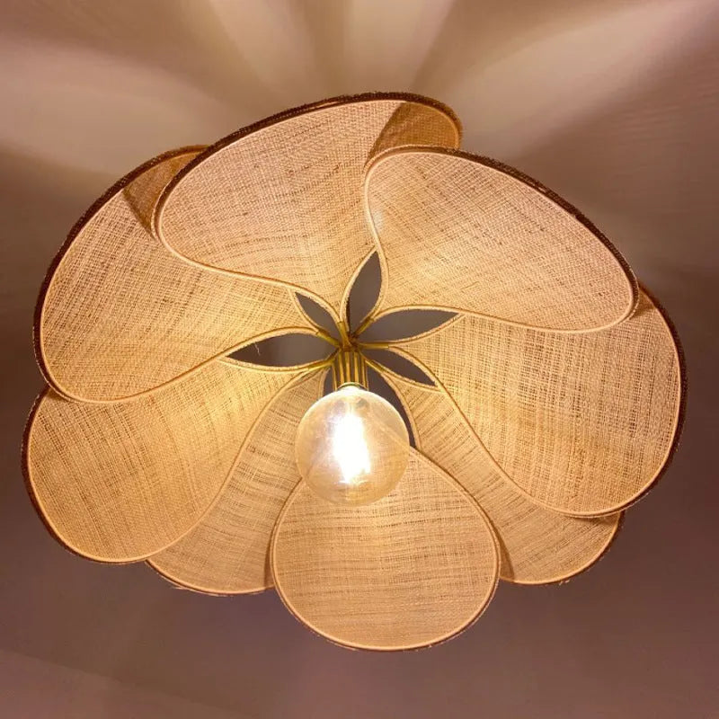 Bohemian style fabric hanging pendant lamp in a choice of colours and diameters.