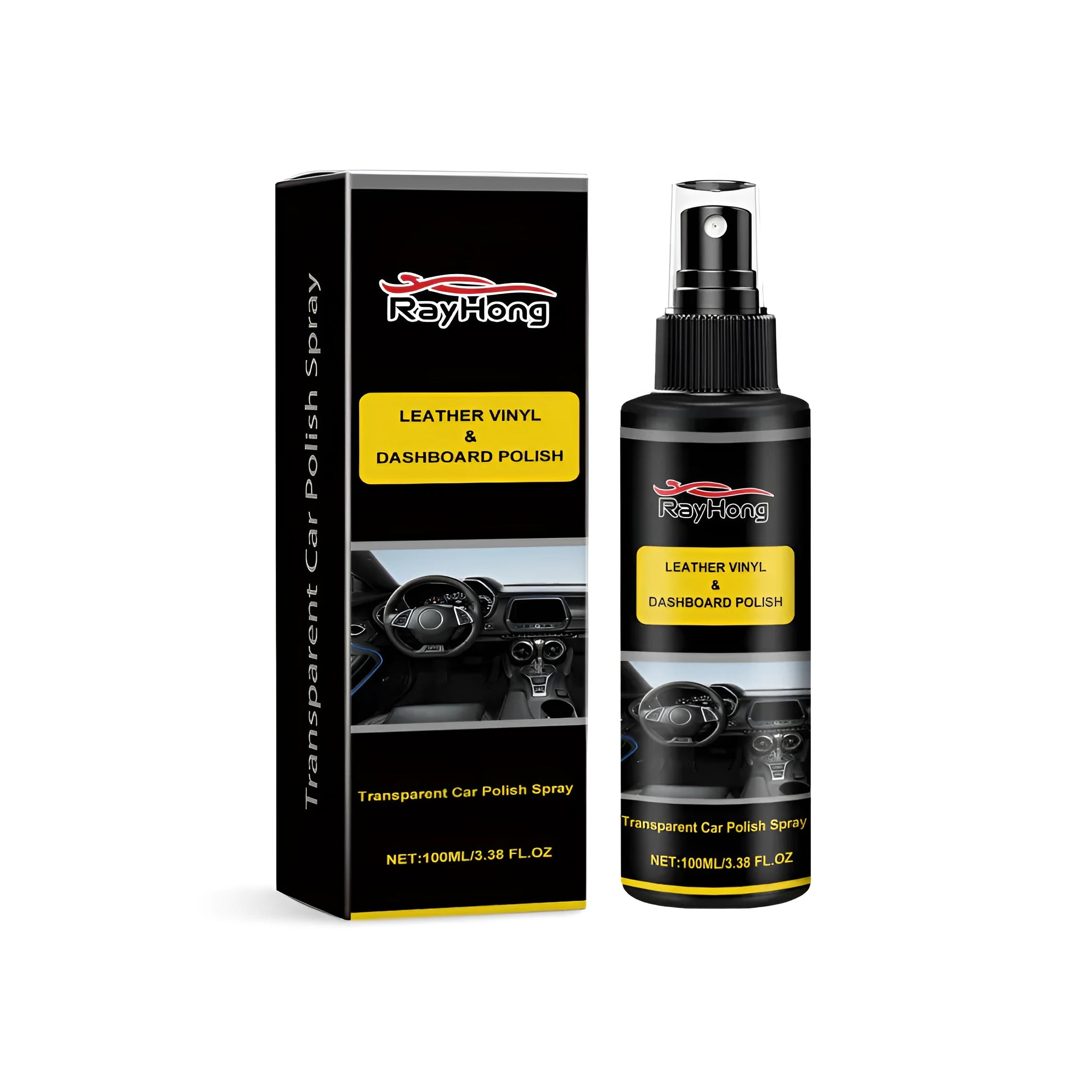 3.7x14cm car polishing spray bottle with box, formula contains methyl silicone oil and silicone resin