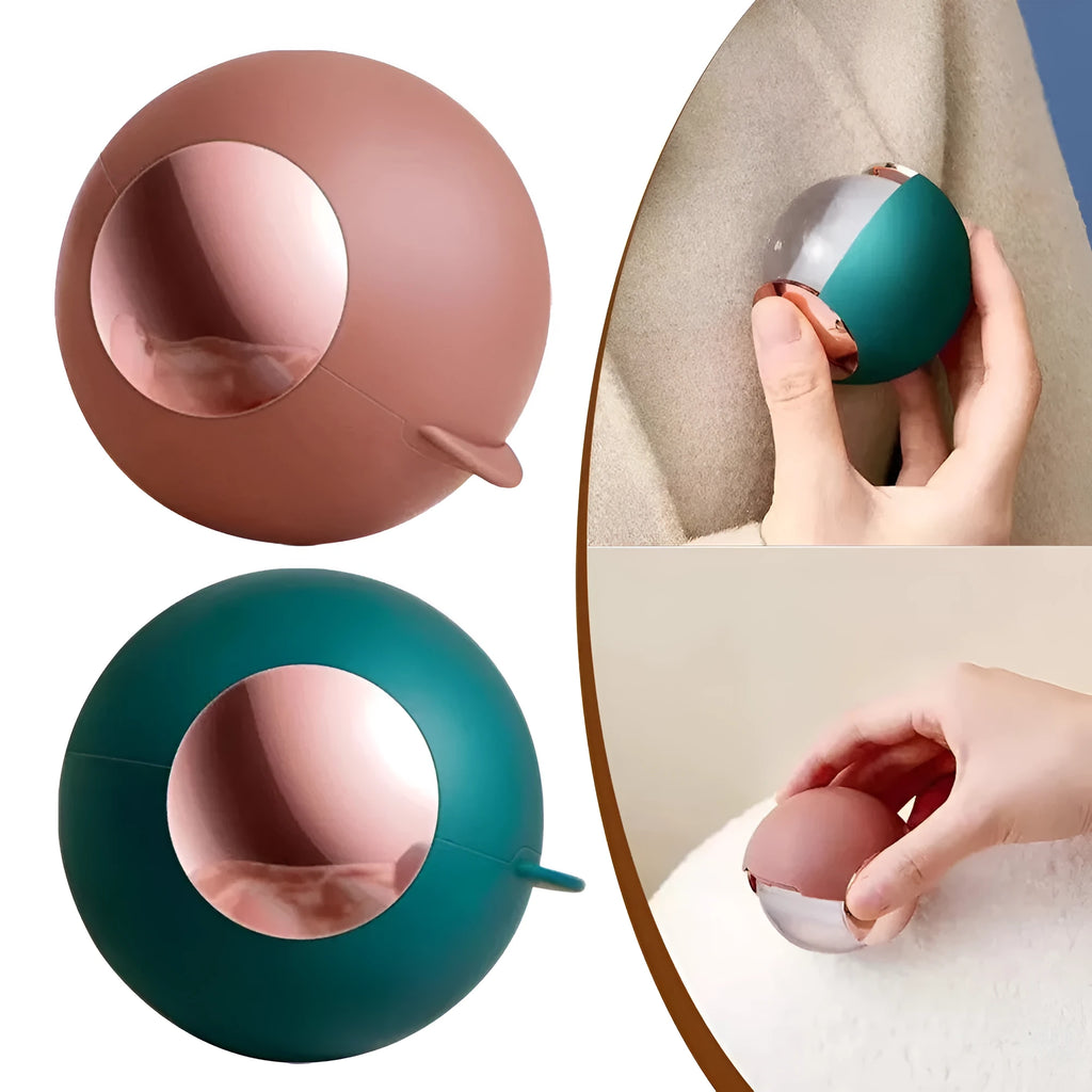 Reusable lint roller hair remover ball in Green Gold colour, removing pet hair from fabric