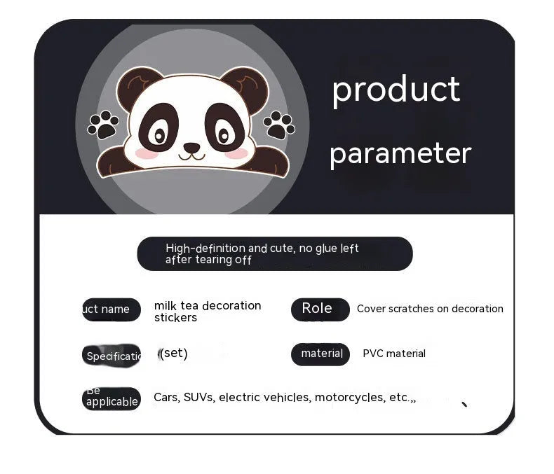 Car front bumper scratch blocking sticker with cartoon anime pattern in four colour options and three sizes